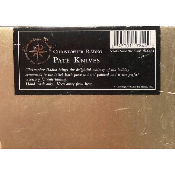 Christopher Radko Hand Painted “Home For The Holidays” Santa Cheese Pate Knives - Picture 6 of 7